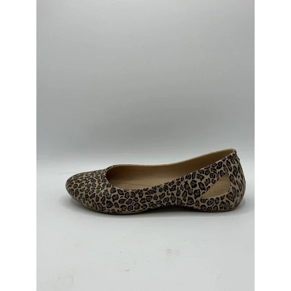 Crocs Kadee Flats Women 9 Cheetah Leopard Animal Print Ballet Flats Comfort Shoe - Picture 2 of 16